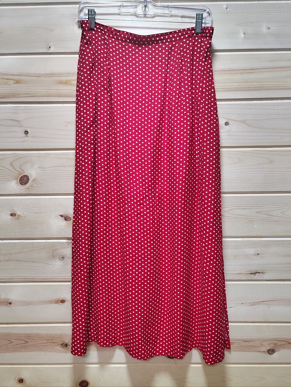Stonebridge Vintage Maxi Skirt Red Polka Dot Large Elastic Waist Western Cowgirl - Picture 2 of 7